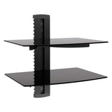 MegaMounts Tempered Glass Double Single Stud Shelf Wall Mount