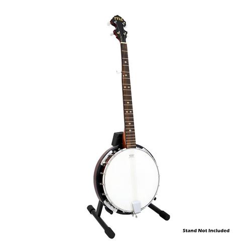 Pyle 5-String Geared Tunable Banjo with White Jade Tune Pegs &amp; Rosewood Fretboard Polished Rich Wood Finish Maplewood Bridge Stand &amp; Truss Rod Adjustment Tool