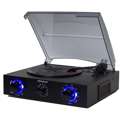 TechPlay 3 Speed Turntable with Pitch Control, FM Radio and RCA Out