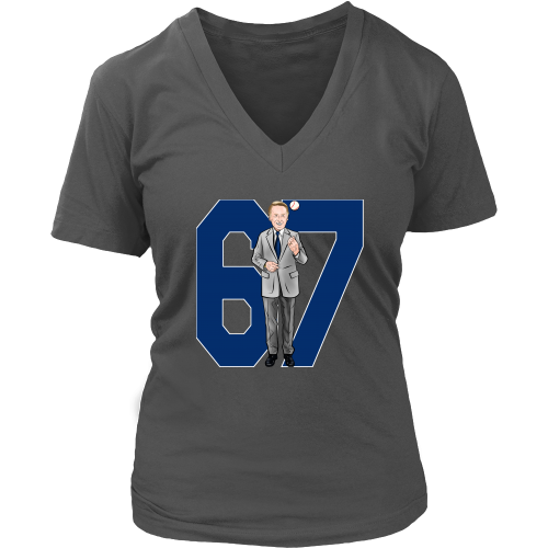 Vin Scully "67 Seasons" Women's V-Neck - Los Angeles Source
 - 2