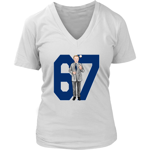 Vin Scully "67 Seasons" Women's V-Neck - Los Angeles Source
 - 4